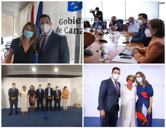 Imágenes de Ramos con la ministra durante la jornada de este jueves/TA.